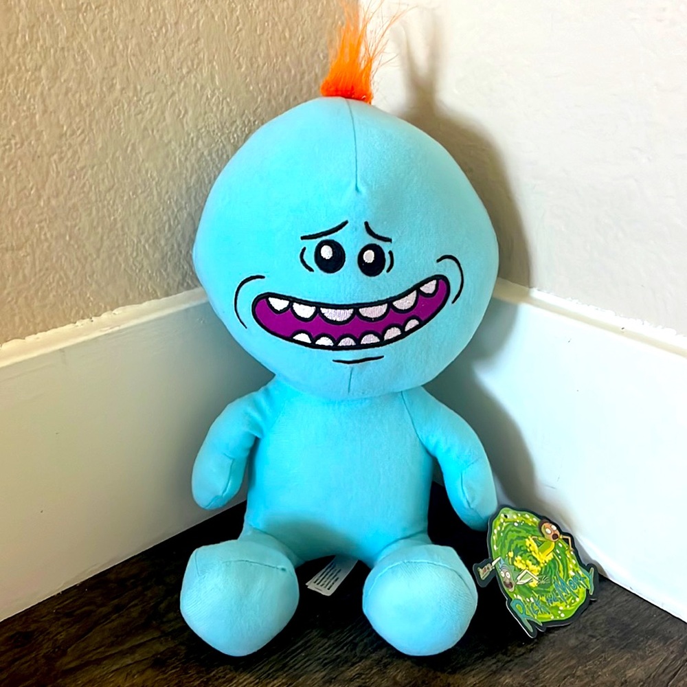 RICK & MORTY Plush Blue Doll Monster Troll Mr. Meeseeks